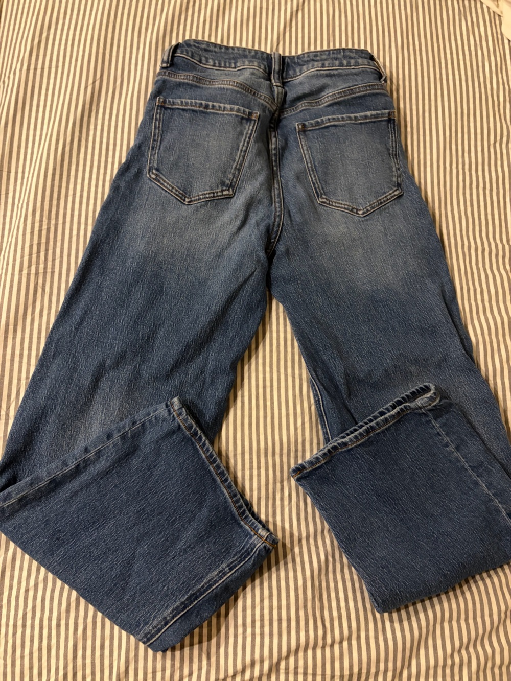 Quince Bella Stretch Relaxed Straight Leg Jeans - Atlantic Blue, Size 27 - Picture 9 of 10